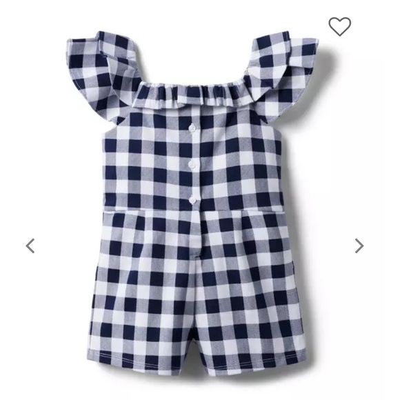 Janie and Jack Gingham Romper Ruffle 2T Girls Outfit Toddler Baby Summer Night - Picture 3 of 5